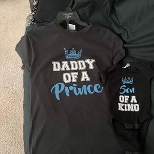 Dad & Son Shirt Men size M boy size 6 months only worn once